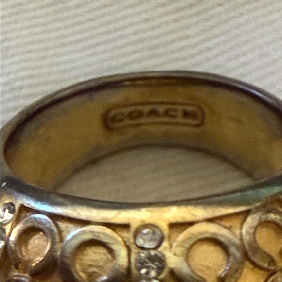 Coach Gold-Tone Patterned Ring - Picture 6 of 6
